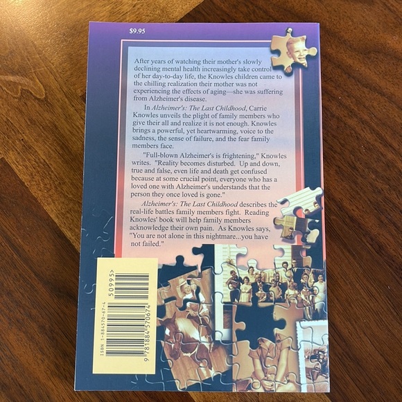 ALZHEIMER'S THE LAST CHILDHOOD - CARRIE KNOWLES - SIGNED COPY - Picture 2 of 5